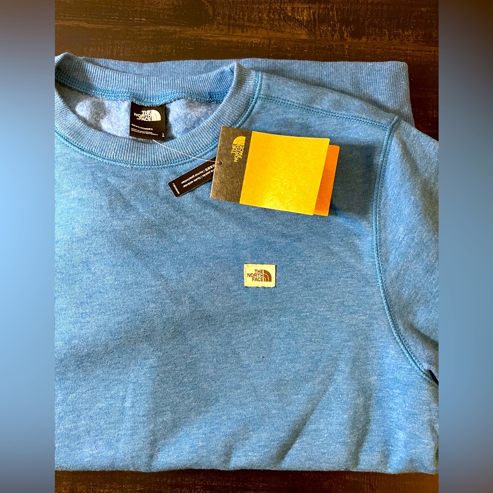 The North Face Heritage Patch Crew Sweatshirt Men's Size L Banff Blue Heather